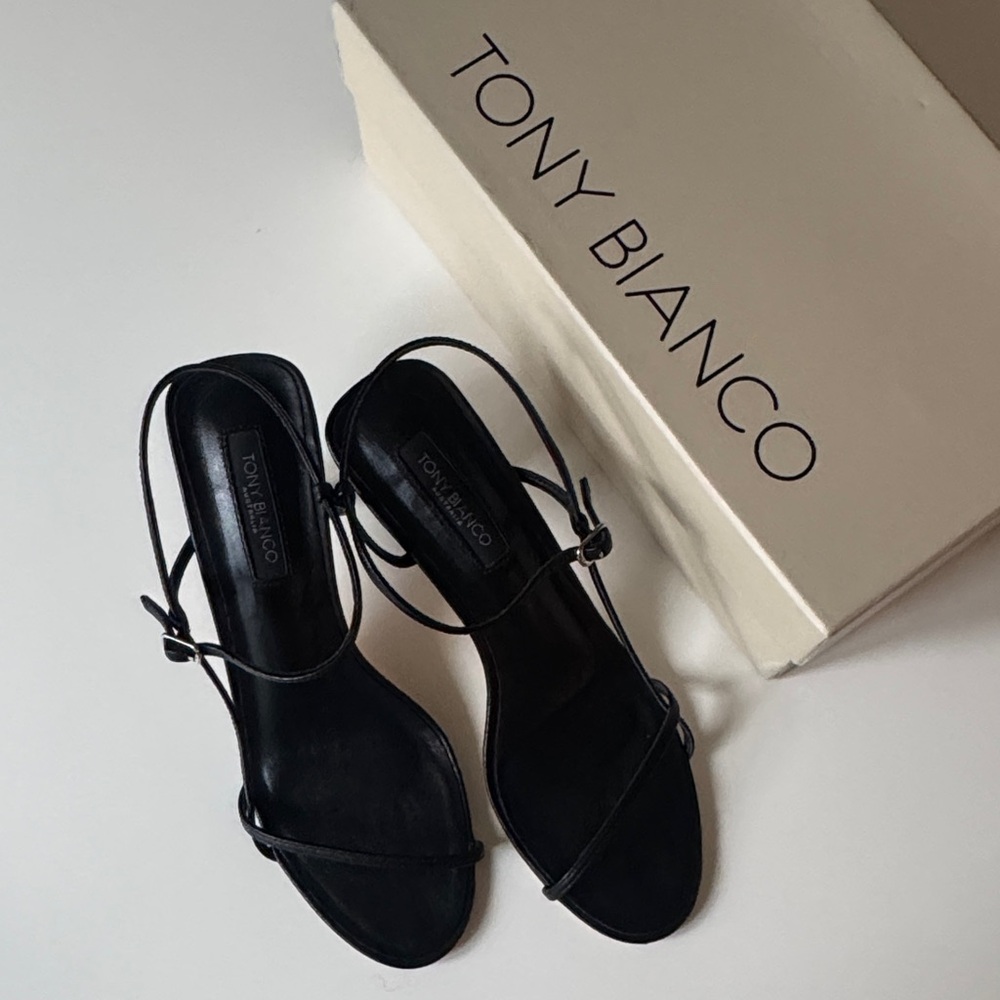 Tony Bianco Strappy Black Heels